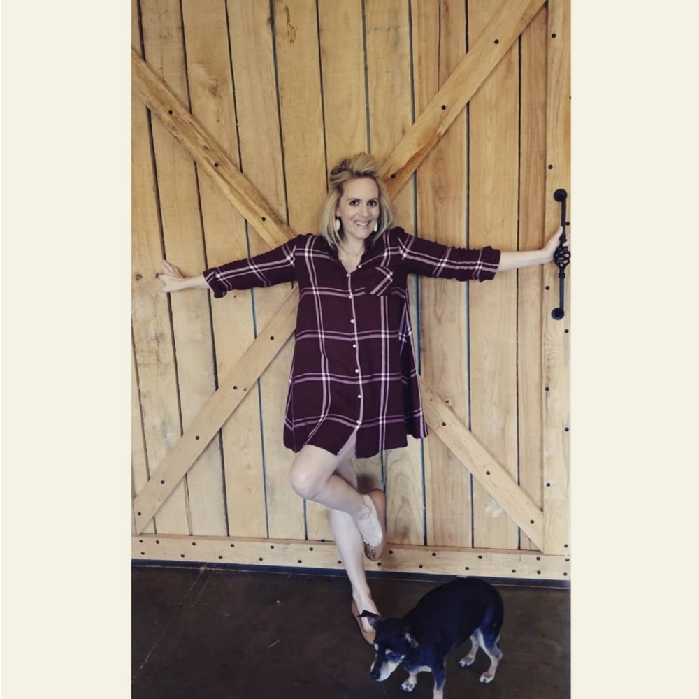 Burgundy Plaid Dress